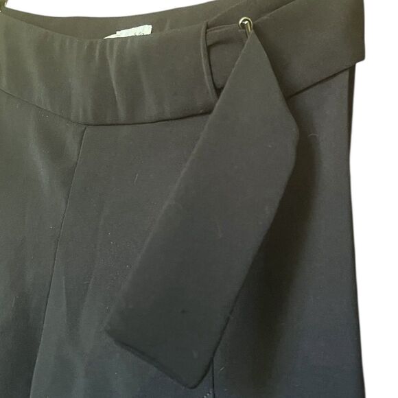 Cache Overlay Wide Leg Pants Size 4 Y2K Slit Black NWT Statement Trousers - Picture 13 of 16